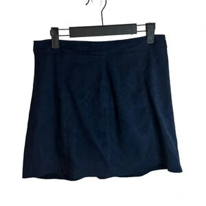BERSHKA GIRL NAVY BLUE FAUX SUEDE SKIRT